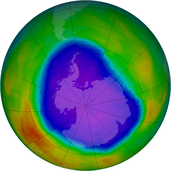 Antarctic ozone map for 29 September 1994